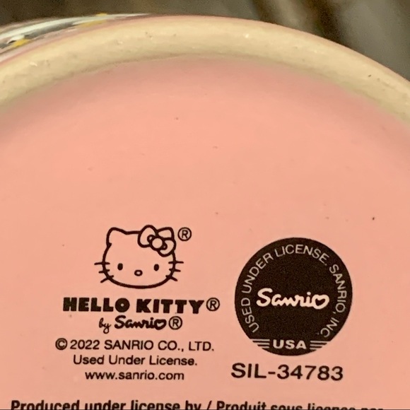 Hello Kitty Pink Halloween Mug - Skeleton Spider Web Bats Stars Pumpkins - Picture 10 of 11
